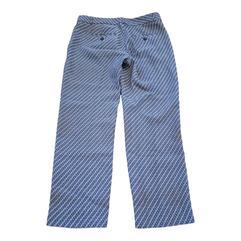 Banana Republic Avery Womens Blue Geometric Diamond Straight Leg Dress Pants 6